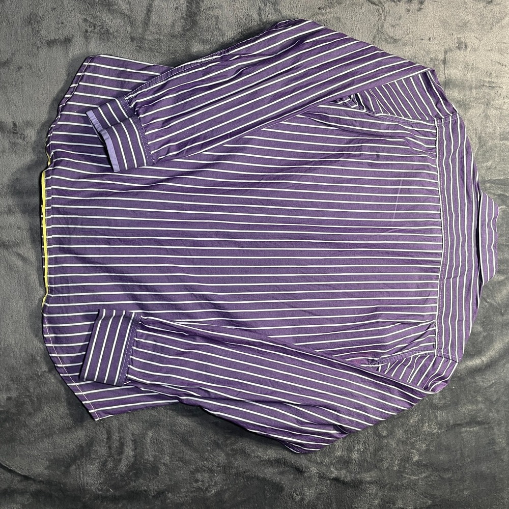 Descendant of Thieves Shirt Mens Large Purple Striped Long Sleeve Button Up - Picture 8 of 10